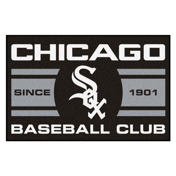FanMats® - Chicago White Sox 19" x 30" Nylon Face Uniform Starter Mat with "Sox" Primary Logo with City Name & Stripes