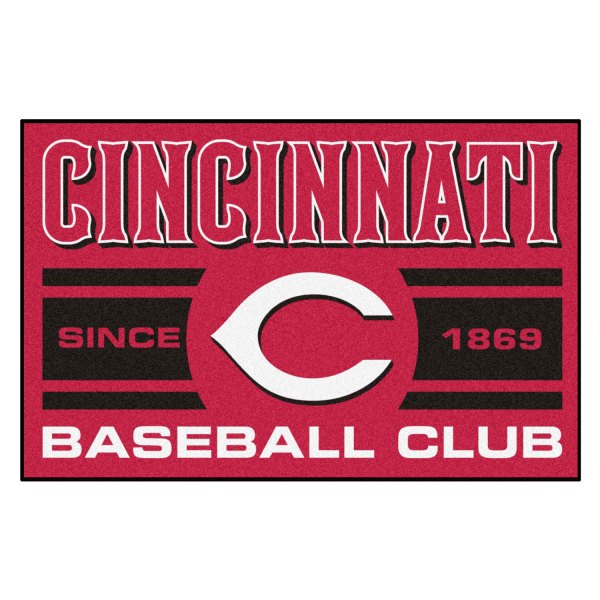 FanMats® - Cincinnati Reds 19" x 30" Nylon Face Uniform Starter Mat with "C" Logo with City Name & Stripes