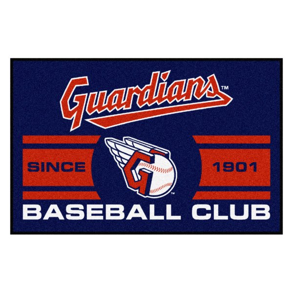 FanMats® - Cleveland Indians 19" x 30" Nylon Face Uniform Starter Mat with "C" Logo with City Name & Stripes