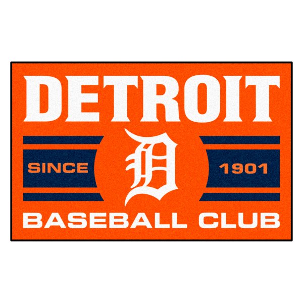 FanMats® - Detroit Tigers 19" x 30" Nylon Face Uniform Starter Mat with "D" Logo with City Name & Stripes