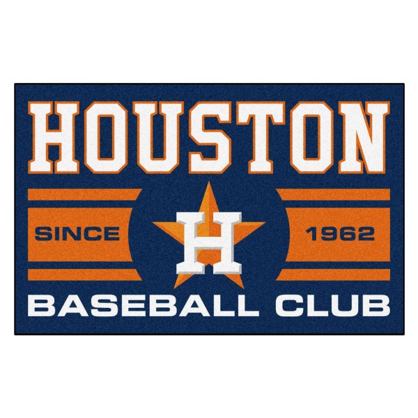 FanMats® - Houston Astros 19" x 30" Nylon Face Uniform Starter Mat with "H/Star" Logo with City Name & Stripes