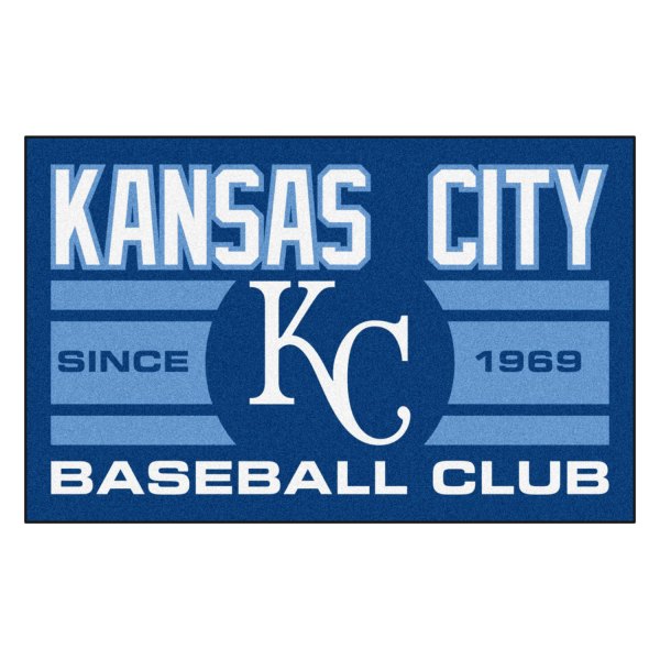 FanMats® - Kansas City Royals 19" x 30" Nylon Face Uniform Starter Mat with "KC" Logo with City Name & Stripes