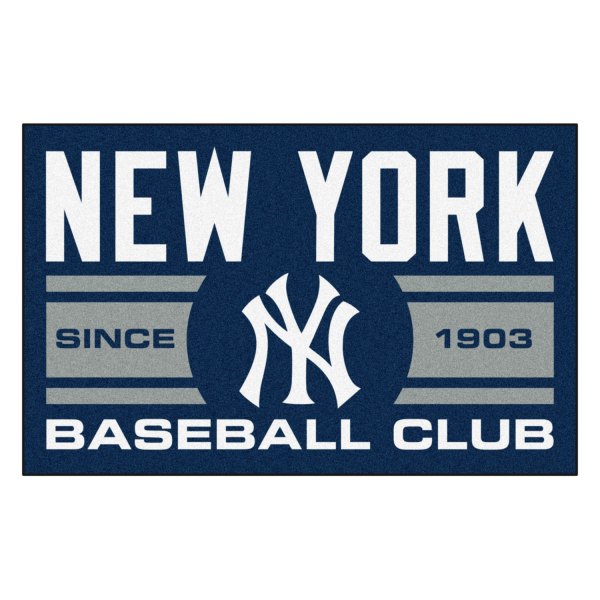 FanMats® - New York Yankees 19" x 30" Nylon Face Uniform Starter Mat with "NY" Logo with City Name & Stripes