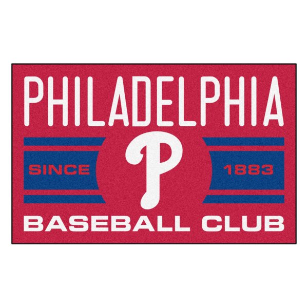 FanMats® - Philadelphia Phillies 19" x 30" Nylon Face Uniform Starter Mat with "P" Logo with City Name & Stripes