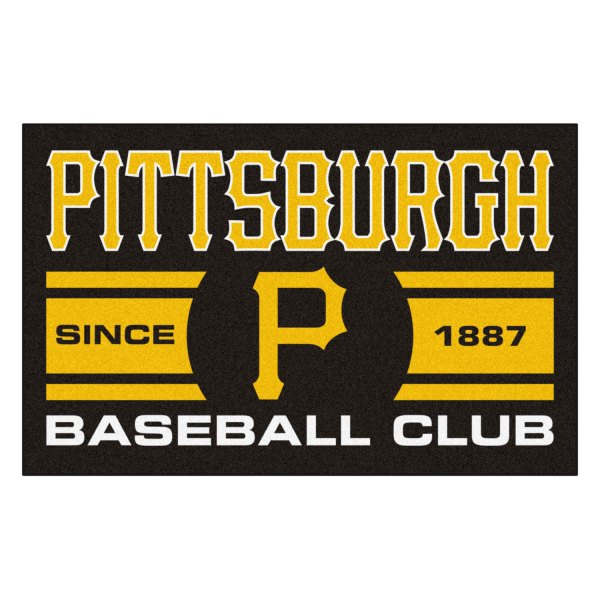 FanMats® - Pittsburgh Pirates 19" x 30" Nylon Face Uniform Starter Mat with "P" Logo with City Name & Stripes