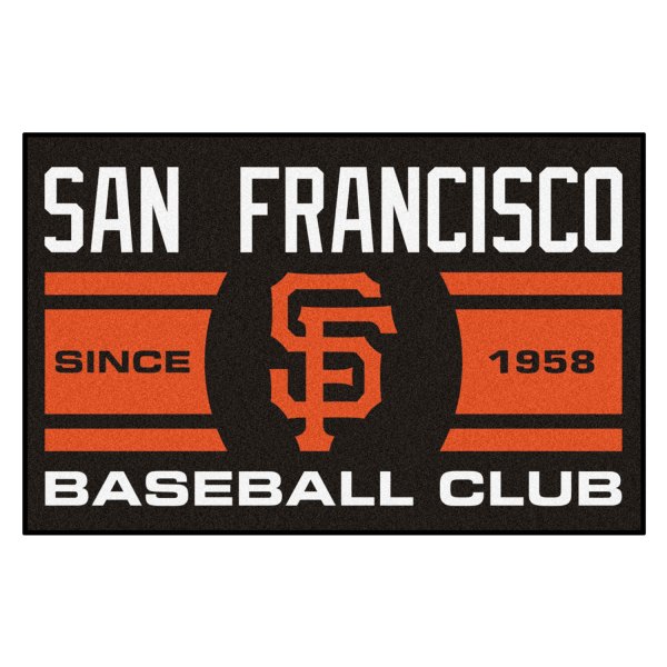 FanMats® - San Francisco Giants 19" x 30" Nylon Face Uniform Starter Mat with "SF" Logo with City Name & Stripes