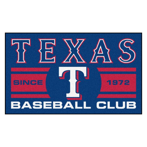 FanMats® - Texas Rangers 19" x 30" Nylon Face Uniform Starter Mat with "T" Logo with City Name & Stripes