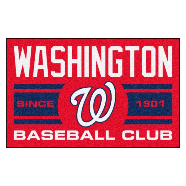 FanMats® - Washington Nationals 19" x 30" Nylon Face Uniform Starter Mat with "W" Logo with City Name & Stripes