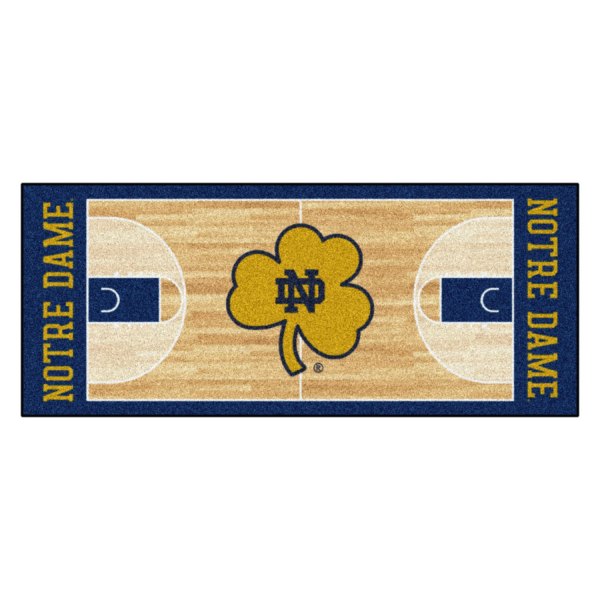FanMats® - Notre Dame 30" x 72" Nylon Face Basketball Court Runner Mat with "ND & Clover" Logo & Wordmark
