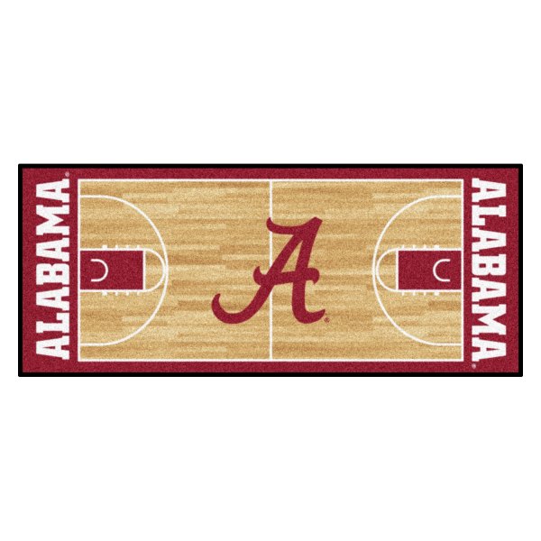 FanMats® - University of Alabama 30" x 72" Nylon Face Basketball Court Runner Mat with "Script A" Logo