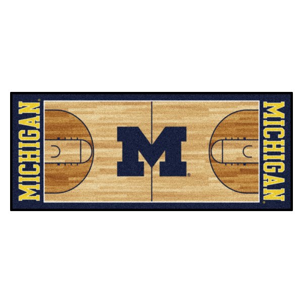 FanMats® - University of Michigan 30" x 72" Nylon Face Basketball Court Runner Mat with "Block M" Logo