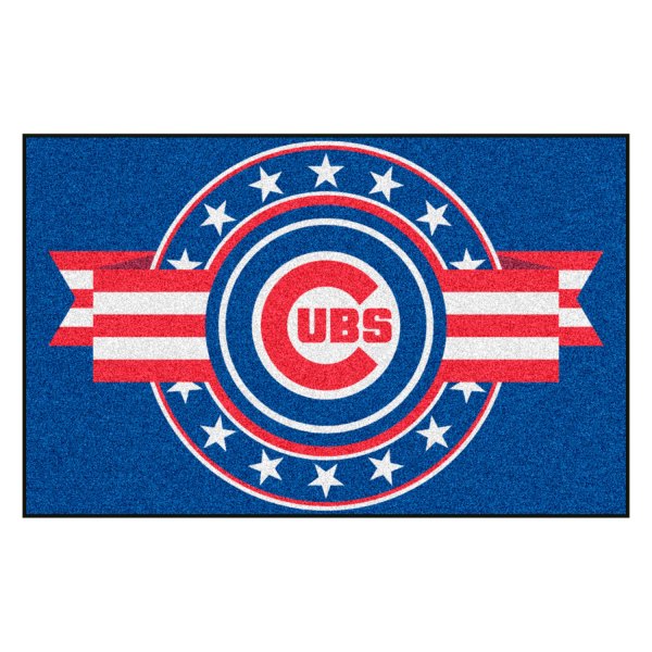 FanMats® - Chicago Cubs 19" x 30" Nylon Face Patriotic Starter Mat