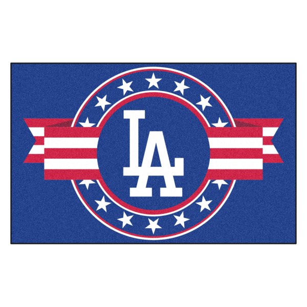 FanMats® - Los Angeles Dodgers 19" x 30" Nylon Face Patriotic Starter Mat
