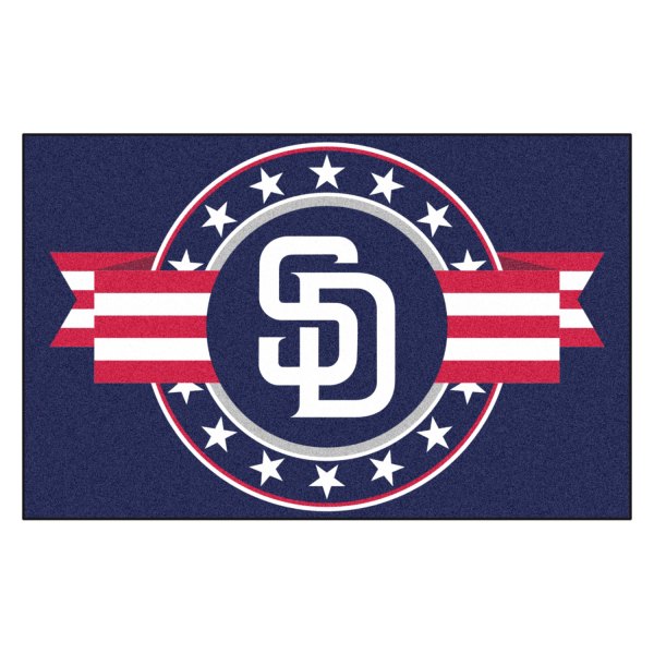 FanMats® - San Diego Padres 19" x 30" Nylon Face Patriotic Starter Mat