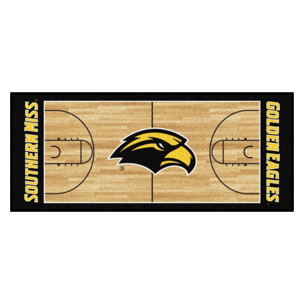 FanMats® - University of Southern Mississippi 30" x 72" Nylon Face Basketball Court Runner Mat with "Eagle" Logo