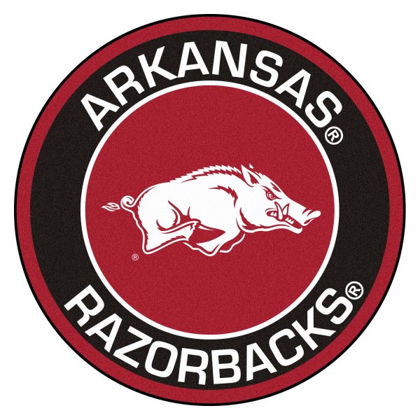 FanMats® - University of Arkansas 27" Dia Nylon Face Floor Mat with "Razorback" Logo