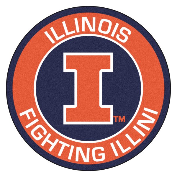 FanMats® - University of Illinois 27" Dia Nylon Face Floor Mat with "I" Logo