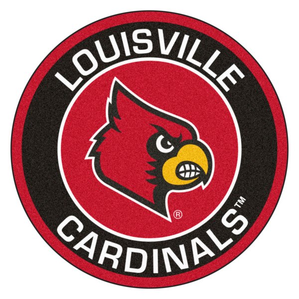 FanMats® - University of Louisville 27" Dia Nylon Face Floor Mat with "Cardinal" Logo