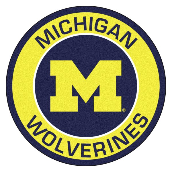FanMats® - University of Michigan 27" Dia Nylon Face Floor Mat with "Block M" Logo