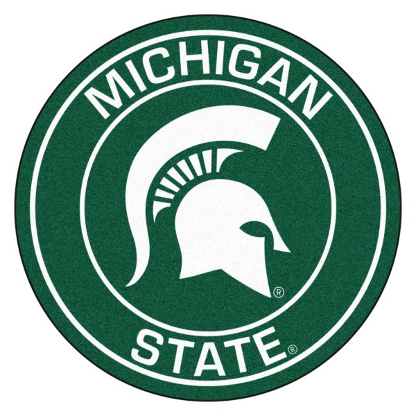 FanMats® - Michigan State University 27" Dia Nylon Face Floor Mat with "Spartan Helmet" Logo