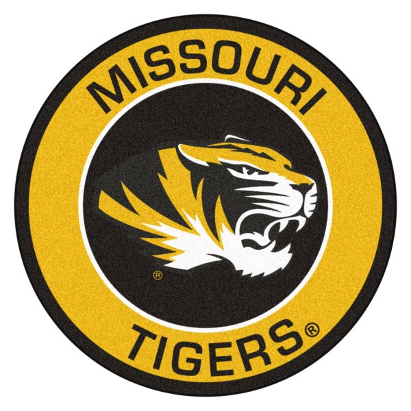 FanMats® - University of Missouri 27" Dia Nylon Face Floor Mat with "Oval Tiger" Logo