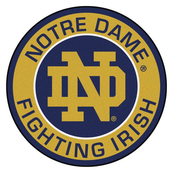 FanMats® - Notre Dame 27" Dia Nylon Face Floor Mat with "ND" Logo