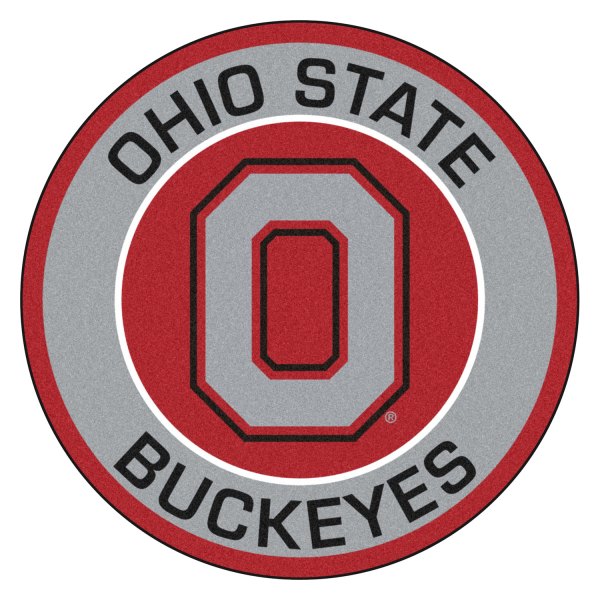 FanMats® - Ohio State University 27" Dia Nylon Face Floor Mat with "O & Ohio State" Logo
