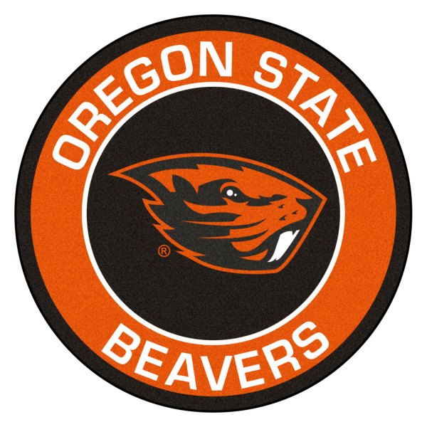 FanMats® - Oregon State University 27" Dia Nylon Face Floor Mat with "Beaver" Logo