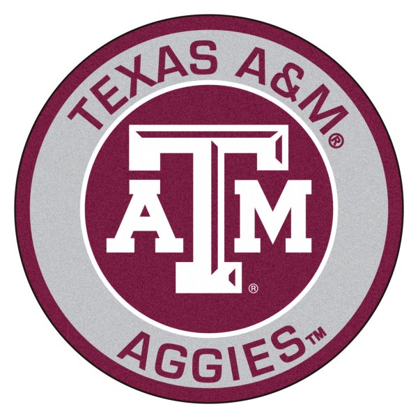 FanMats® - Texas A&M University 27" Dia Nylon Face Floor Mat with "ATM" Logo