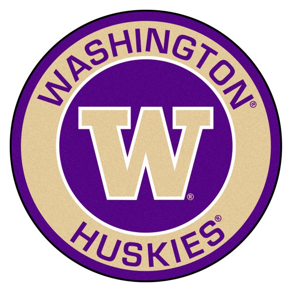 FanMats® - University of Washington 27" Dia Nylon Face Floor Mat with "W" Logo