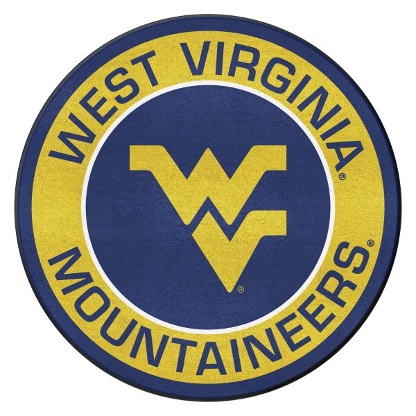 FanMats® - West Virginia University 27" Dia Nylon Face Floor Mat with "WV" Logo