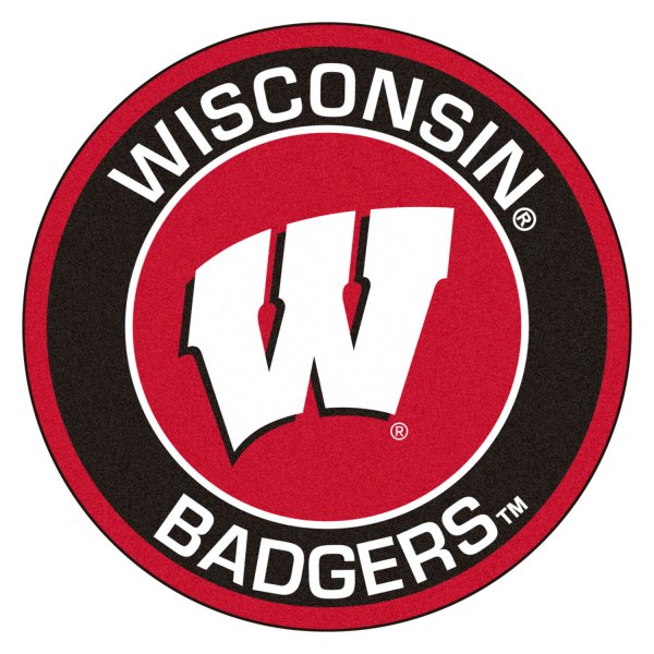 FanMats® - University of Wisconsin 27" Dia Nylon Face Floor Mat with "W" Logo