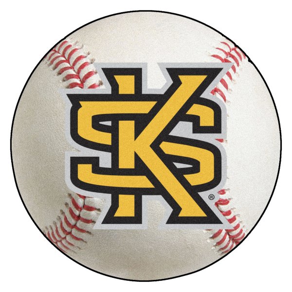 FanMats® - Kennesaw State University 27" Dia Nylon Face Baseball Ball Floor Mat with "Interlocked KS" Logo