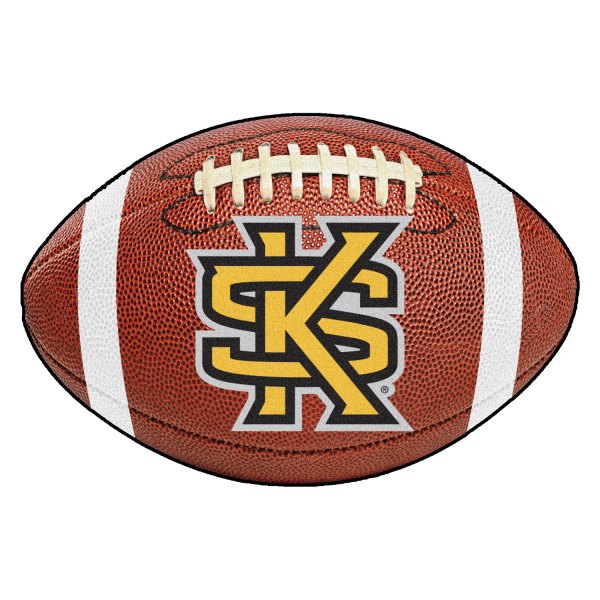 FanMats® - Kennesaw State University 20.5" x 32.5" Nylon Face Football Ball Floor Mat with "Interlocked KS" Logo