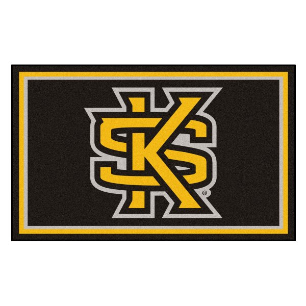 FanMats® - Kennesaw State University 48" x 72" Nylon Face Ultra Plush Floor Rug with "Interlocked KS" Logo