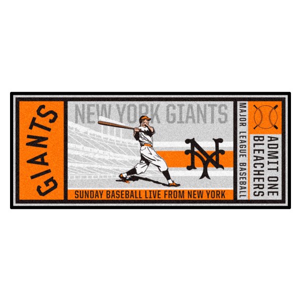 FanMats® - Cooperstown Retro Collection 1947 New York Giants 30" x 72" Nylon Face Retro Ticket Runner Mat