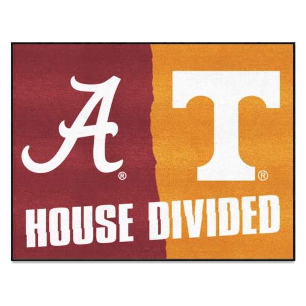 FanMats® - University of Alabama/University of Tennessee 33.75" x 42.5" Nylon Face House Divided Floor Mat