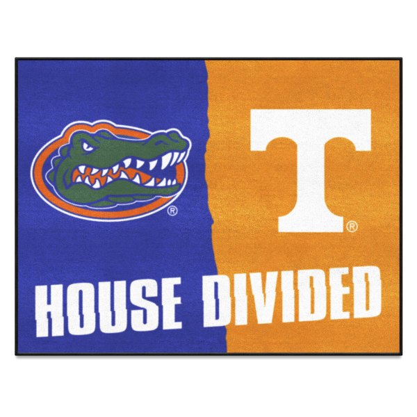 FanMats® - University of Florida/University of Tennessee 33.75" x 42.5" Nylon Face House Divided Floor Mat