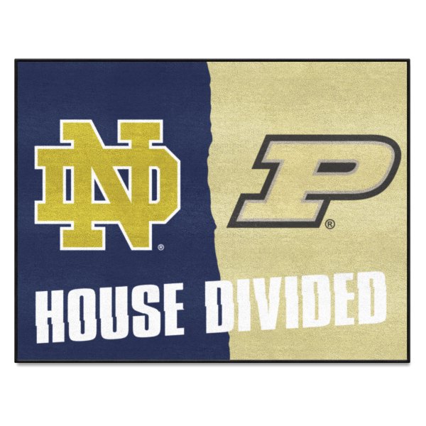 FanMats® - Notre Dame/Purdue University 33.75" x 42.5" Nylon Face House Divided Floor Mat