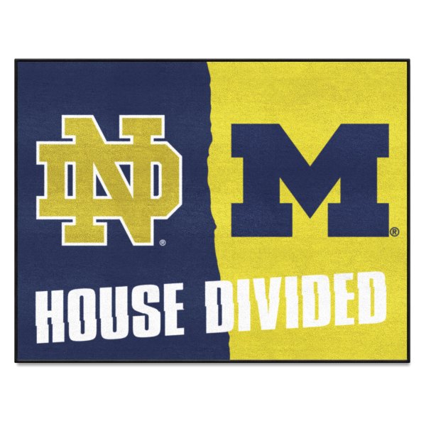 FanMats® - Notre Dame/University of Michigan 33.75" x 42.5" Nylon Face House Divided Floor Mat