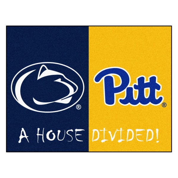 FanMats® - Penn State University/University of Pittsburgh 33.75" x 42.5" Nylon Face House Divided Floor Mat