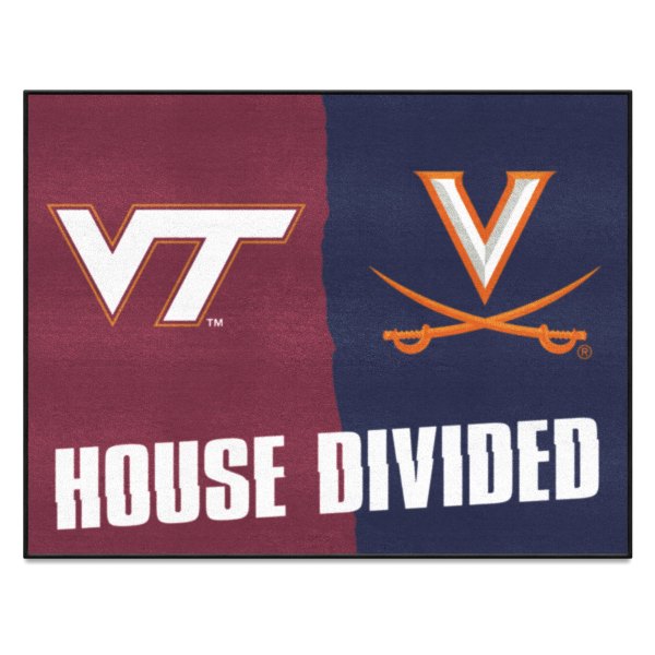 FanMats® - Virginia Tech/University of Virginia 33.75" x 42.5" Nylon Face House Divided Floor Mat