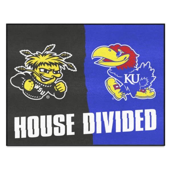 FanMats® - Wichita State University/University of Kansas 33.75" x 42.5" Nylon Face House Divided Floor Mat
