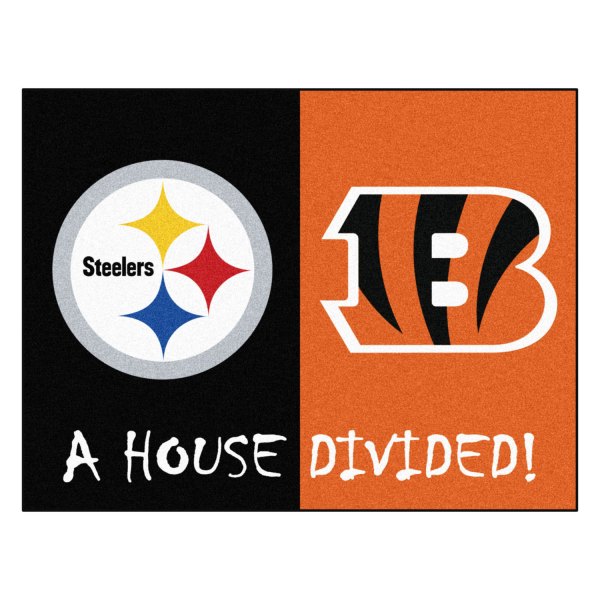 FanMats® - Pittsburgh Steelers/Cincinnati Bengals 33.75" x 42.5" Nylon Face House Divided Floor Mat