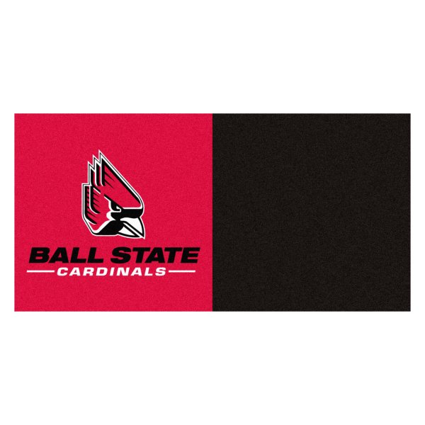 FanMats® - Ball State University 18" x 18" Nylon Face Team Carpet Tiles with "Cardinal" Logo