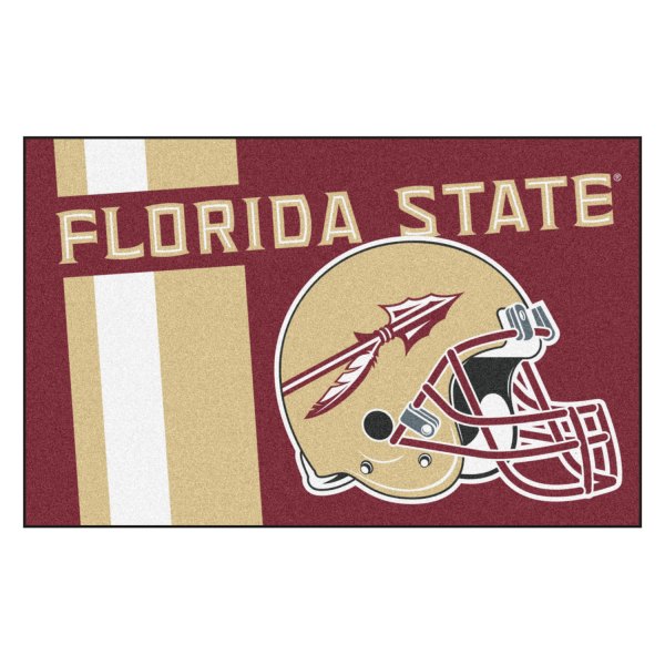 FanMats® - Florida State University 19" x 30" Nylon Face Uniform Starter Mat with Football Helmet with Wordmark & Stripe