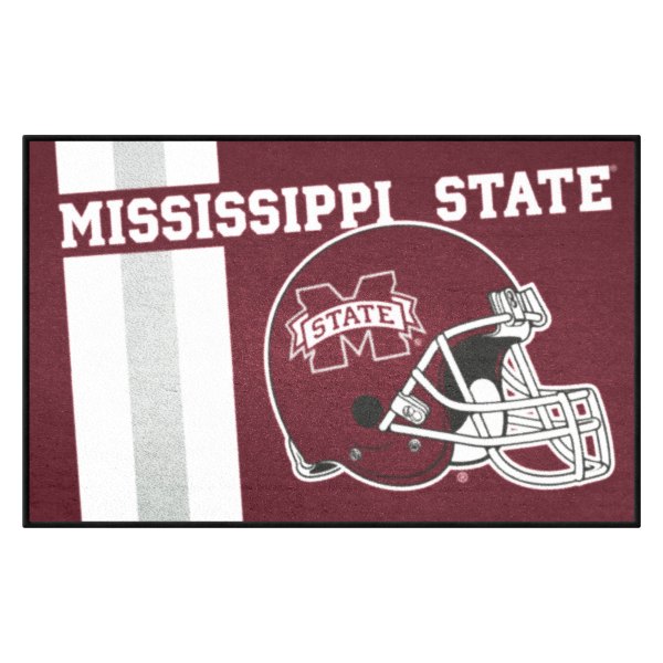 FanMats® - Mississippi State University 19" x 30" Nylon Face Uniform Starter Mat with Football Helmet with Wordmark & Stripe