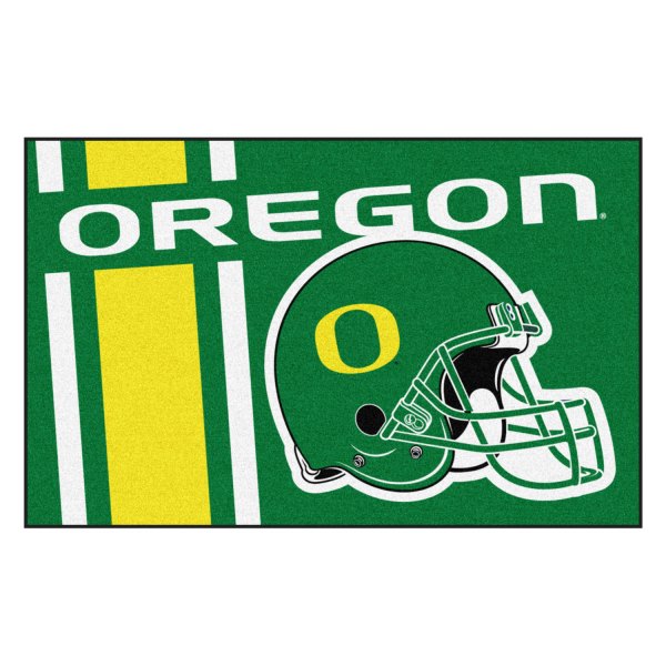 FanMats® - University of Oregon 19" x 30" Nylon Face Uniform Starter Mat with Football Helmet with Wordmark & Stripe