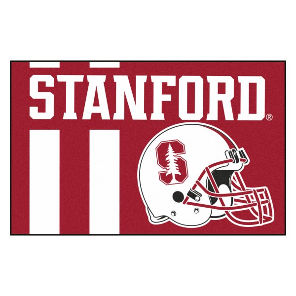 FanMats® - Stanford University 19" x 30" Nylon Face Uniform Starter Mat with Football Helmet with Wordmark & Stripe