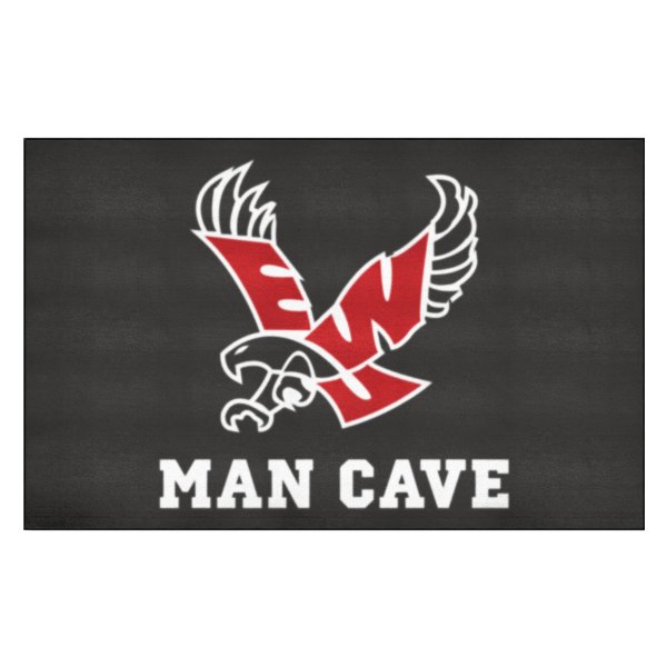 FanMats® - Eastern Washington University 60" x 96" Black Nylon Face Man Cave Ulti-Mat with "EWU Eagle" Logo
